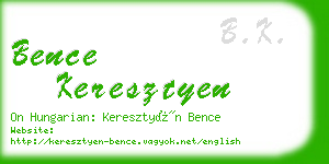 bence keresztyen business card